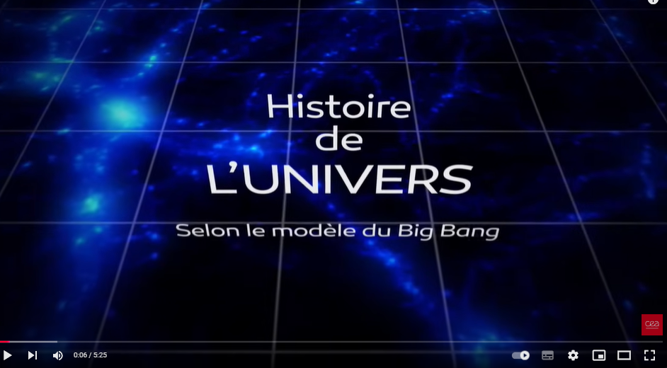 Histoire de l'univers selon le modèle du Big bang (vidéo) - CEA