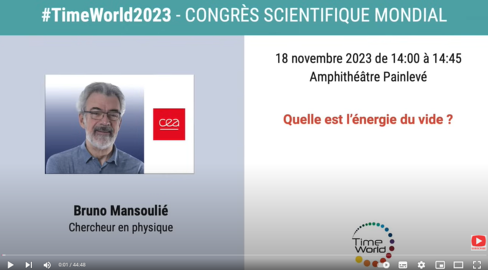 Quelle est l'énergie du vide ? - Conférence Bruno Mansoulié (vidéo) - Copyright CEA-IdeasInScience
