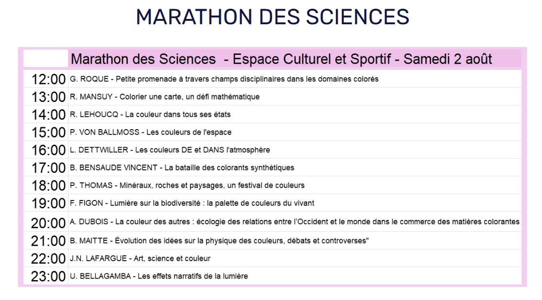 Programme Marathon des Sciences - 2025 Programme Marathon des Sciences - 2025