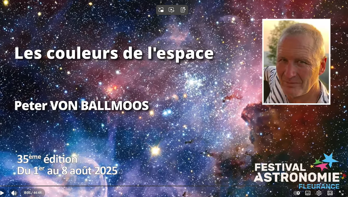 Conférence "Les couleurs de l'espace" - Peter Von Ballmoos - Festival de Fleurance 2025