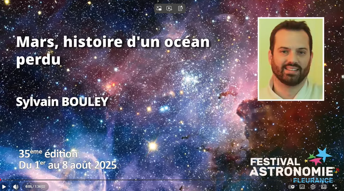 Conférence "Mars, histoire d'un océan perdu" - Sylvain Bouley - Festival de Fleurance 2025